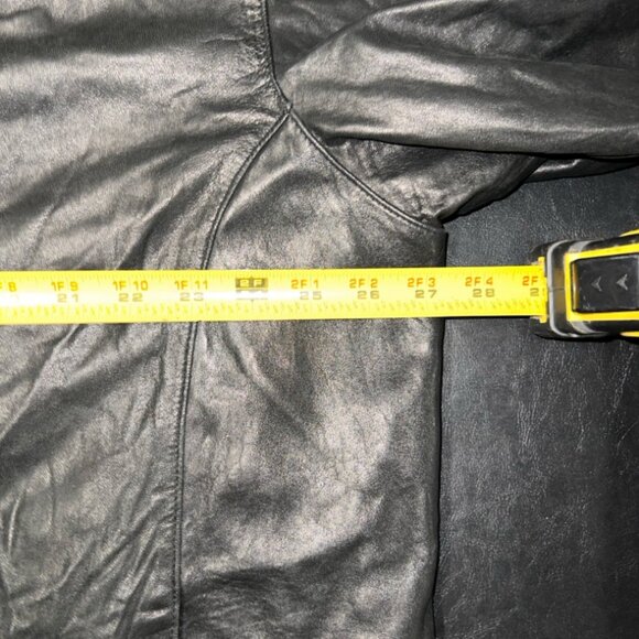 Merona Jacket Mens XL Black Soft Leather Full Zip Bomber Casual Outdoor (GS36) - Picture 6 of 7